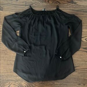 White House Black Market Black Cold Shoulder top - small